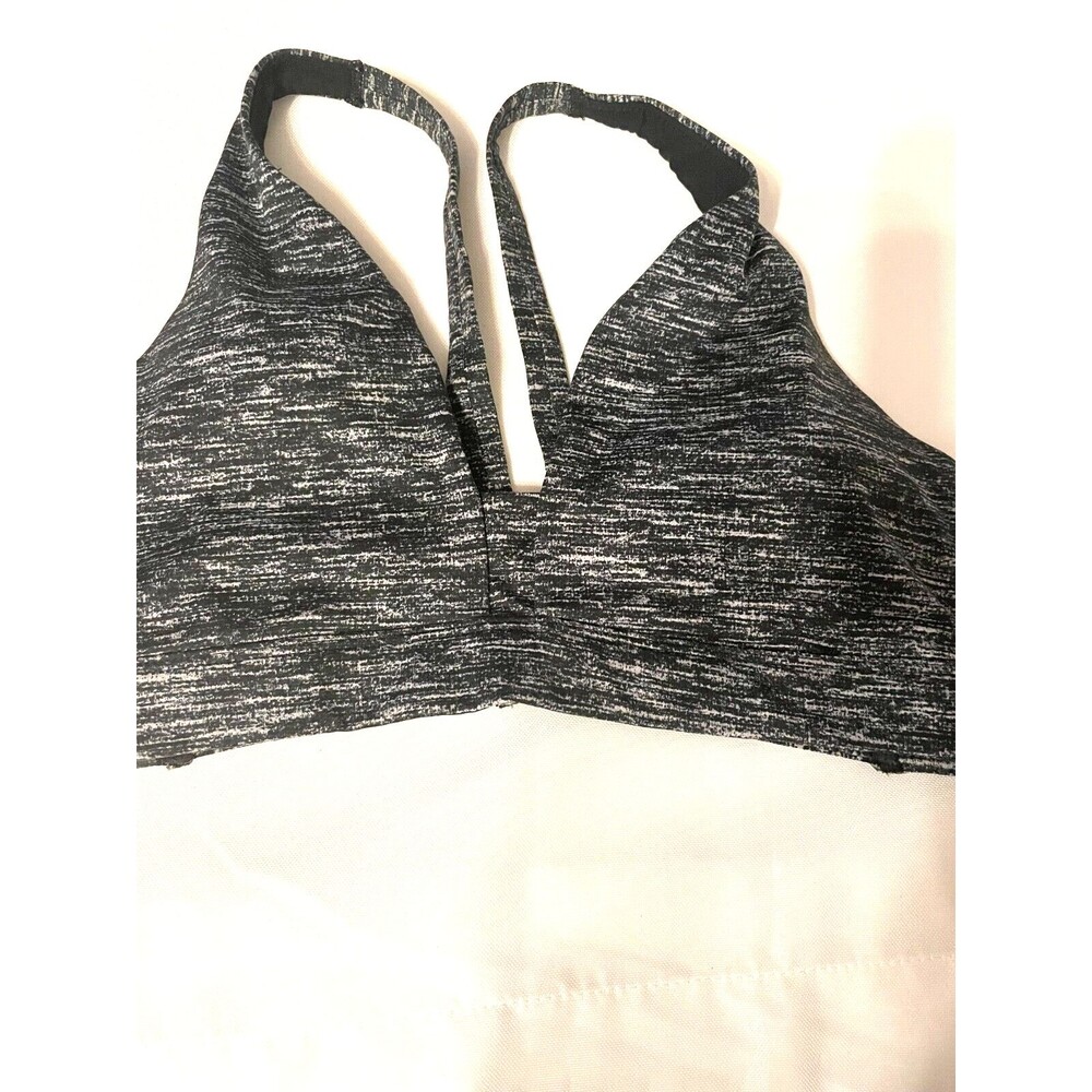 Victoria’s Secret VSX Sport Bra sz S Push up Gym Racerback Marled Black Gray